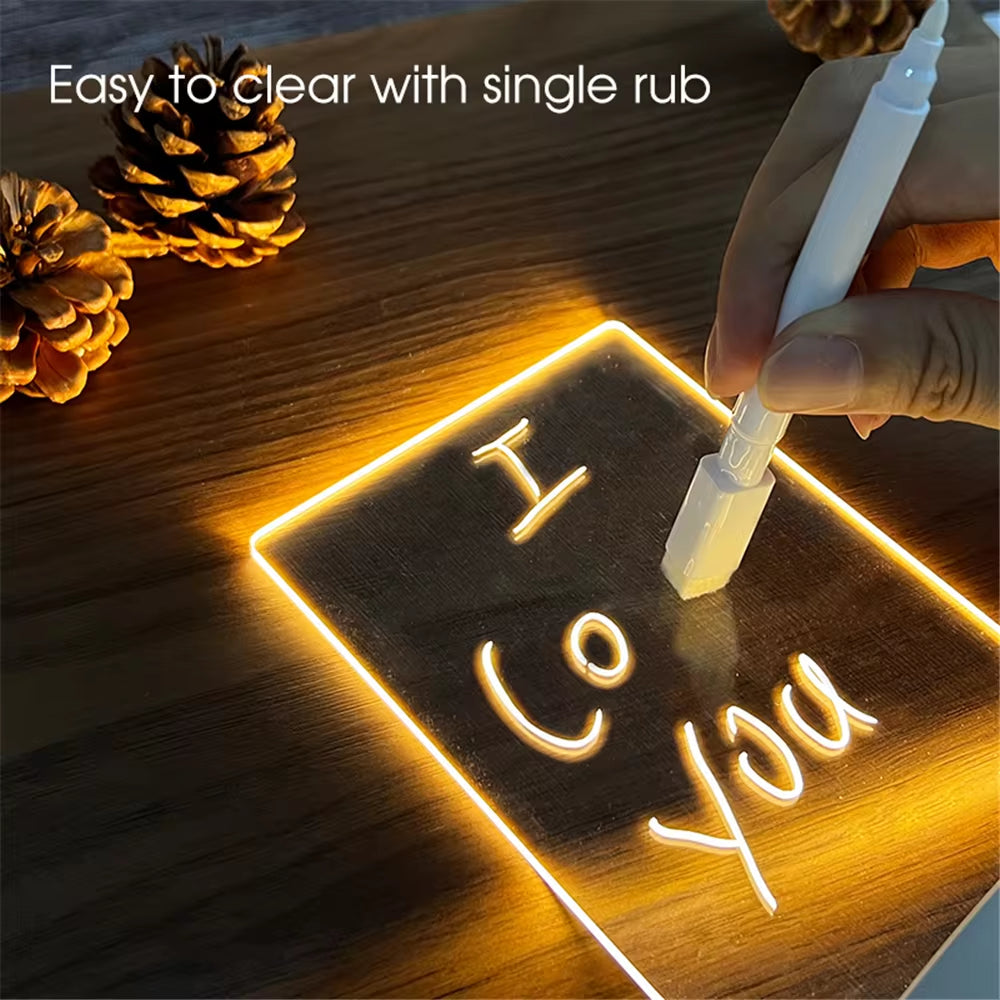 Transparent Luminous LED Night Lights - Write Message Board