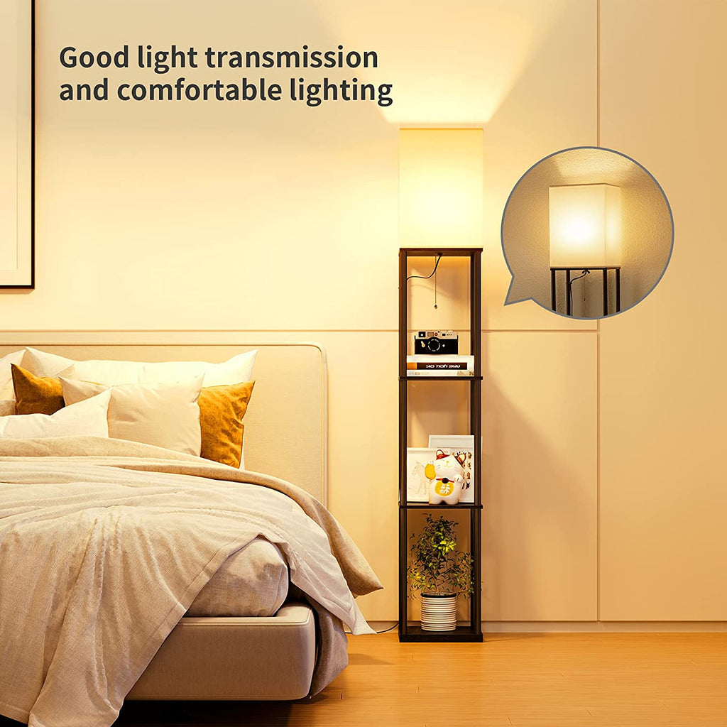 Floor Lamp with Shelves - 3 Color Temperature Bulb