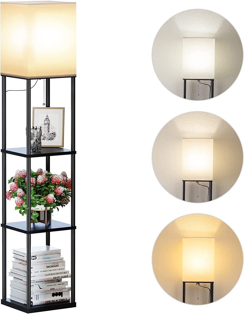 Floor Lamp with Shelves - 3 Color Temperature Bulb