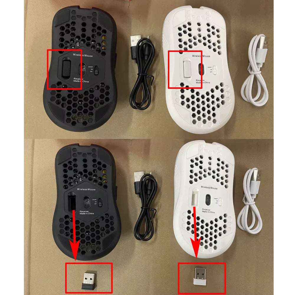 2.4G Wireless Mouse with RGB Backlit - 6-Button, 3-Speed DPI, Type C Rechargeable