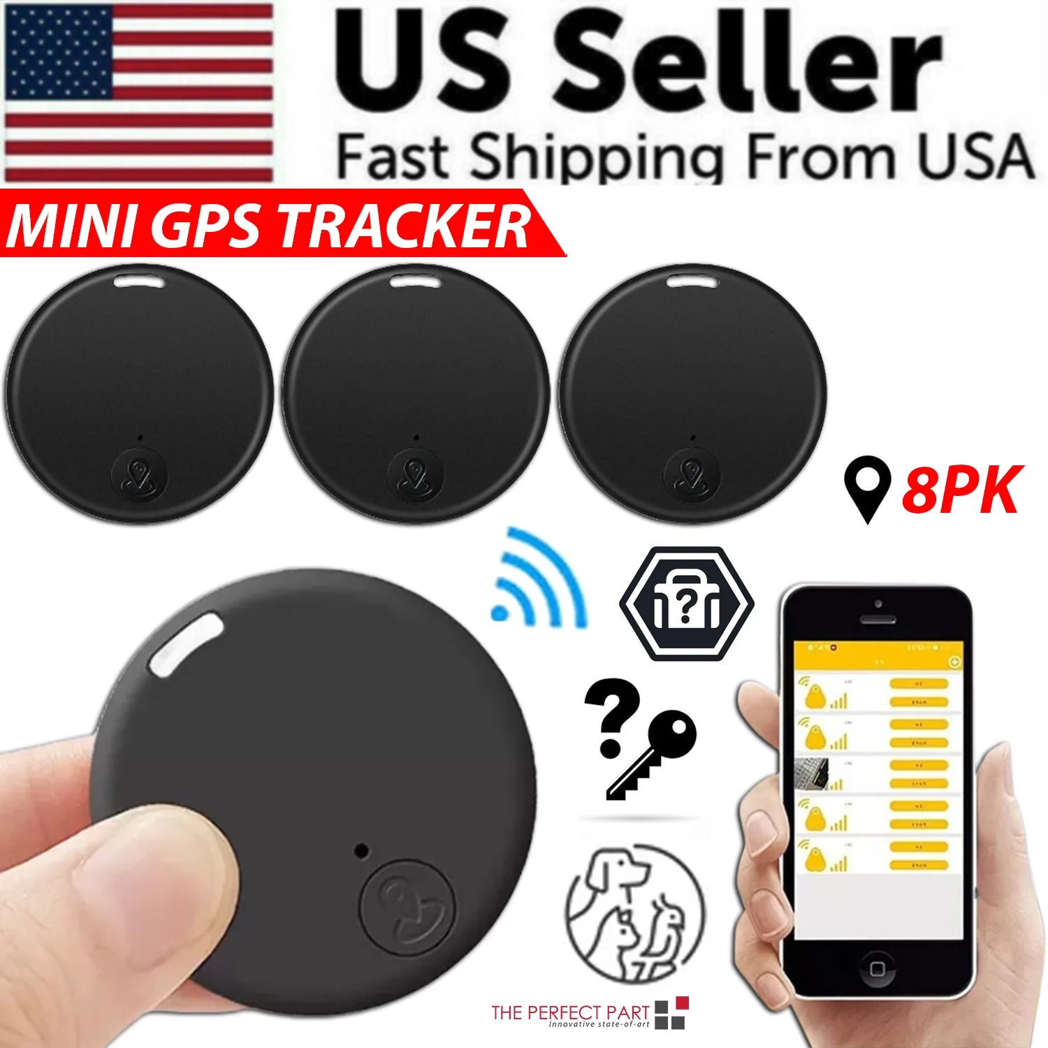 Bluetooth Mini GP, Tracking Air Key Tag - Child, Pet Tracker