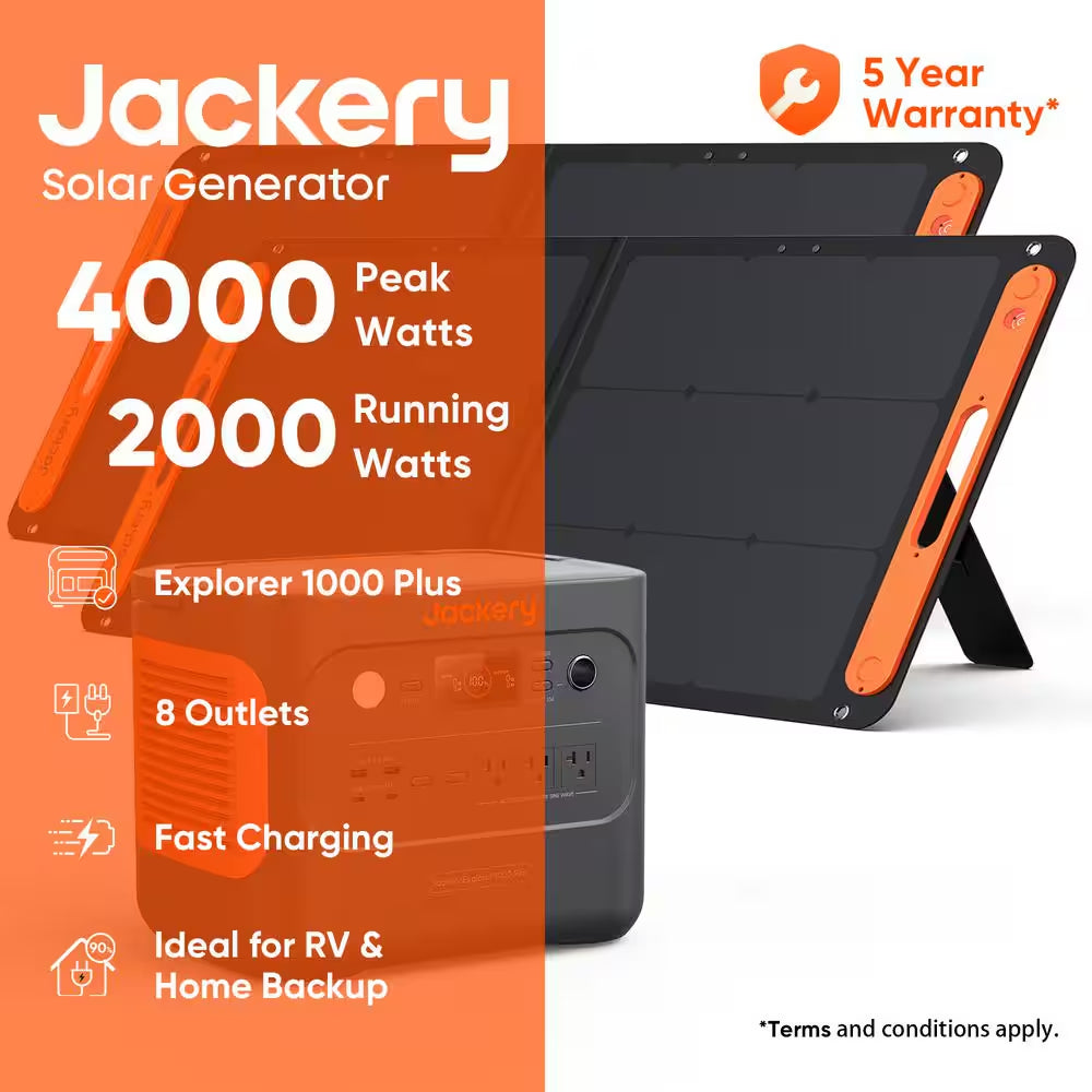 2000W Output/4000W Peak Solar Generator