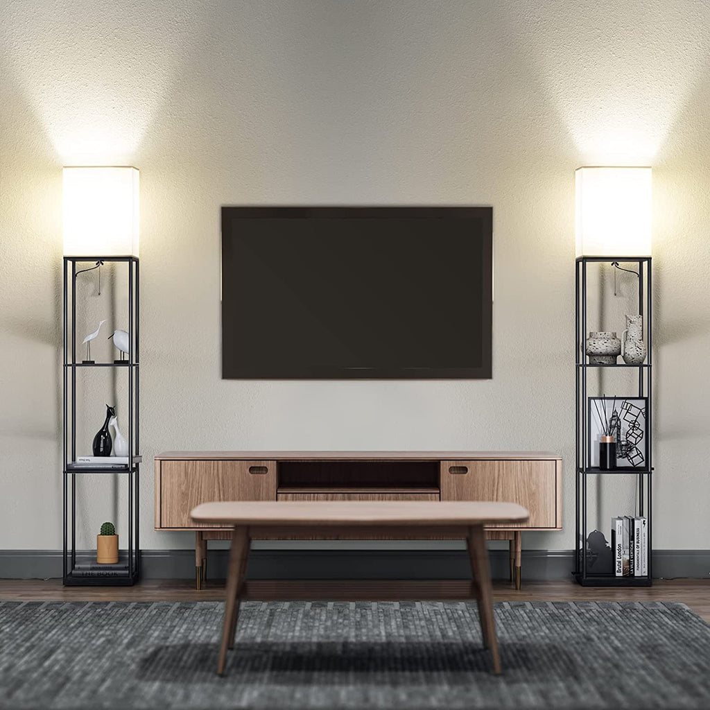 Floor Lamp with Shelves - 3 Color Temperature Bulb