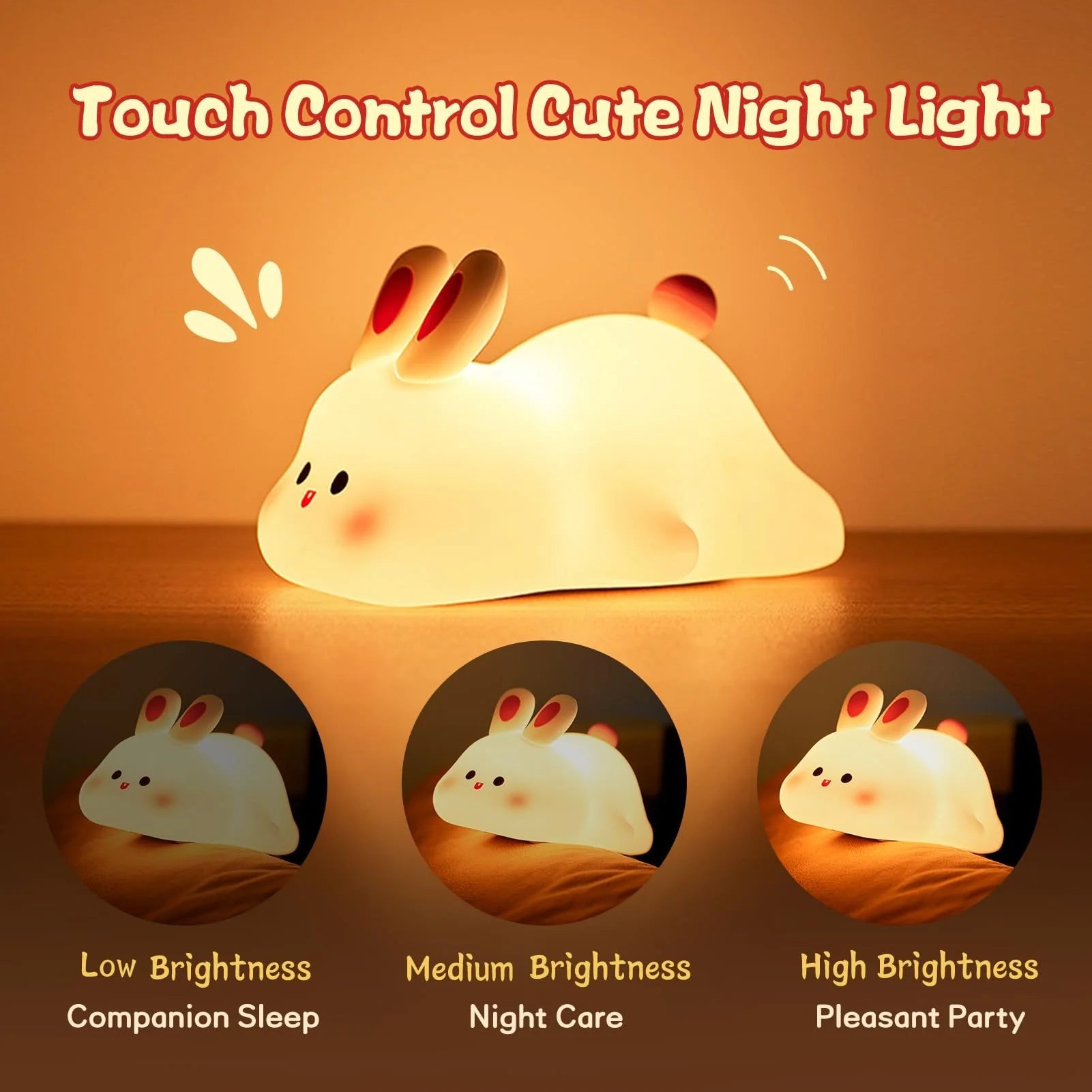 Touch Sensor Nightlights - Rabbit Silicone 