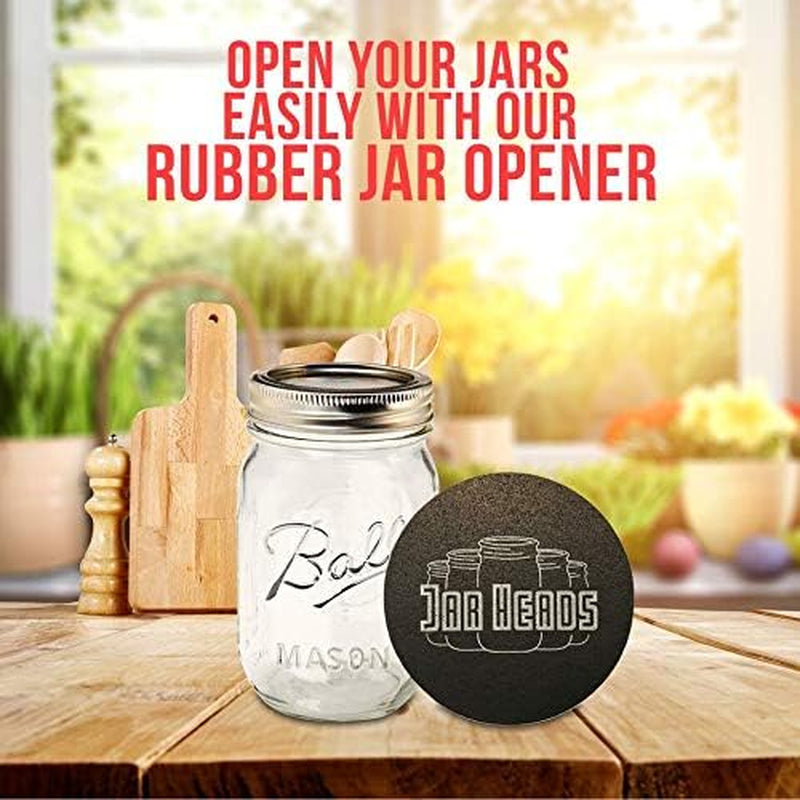 Ball Mason Jars 16 Oz Bundle with Non Slip Jar Opener (Bundles of 4)