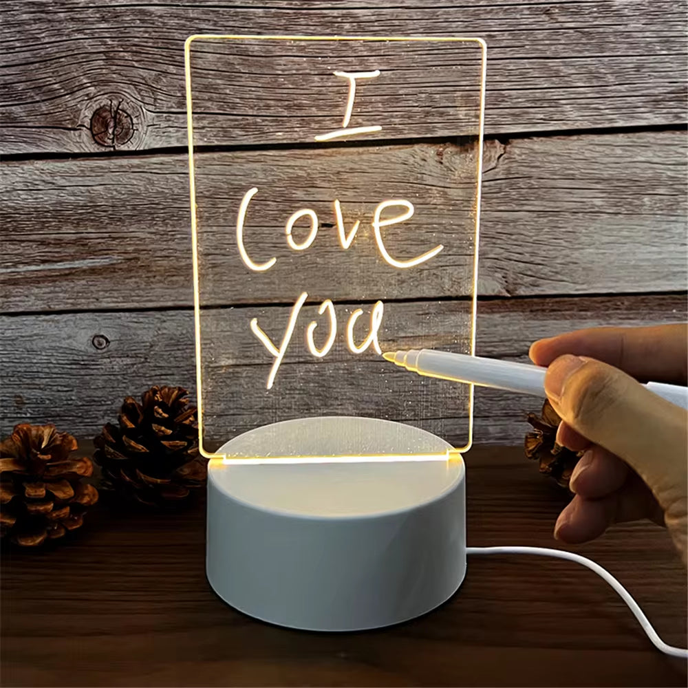 Transparent Luminous LED Night Lights - Write Message Board