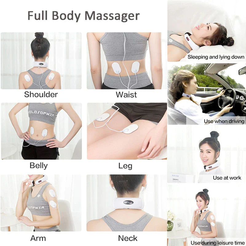 Electric Cervical Pulse Neck Massager - Muscle Relax, Massage Magnetic Therapy