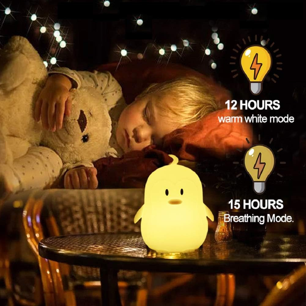 Adorable Penguin Silicone Night Light for Kids 