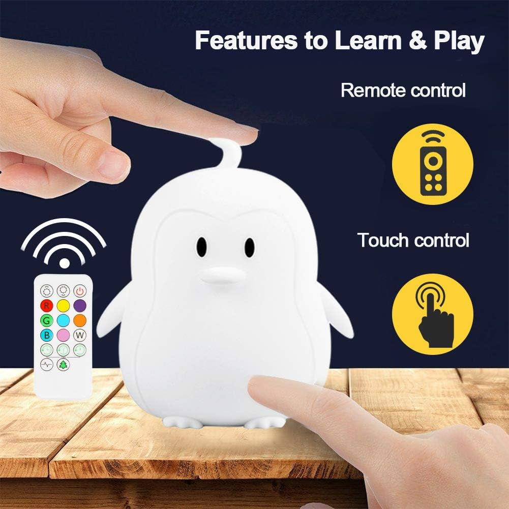Adorable Penguin Silicone Night Light for Kids 