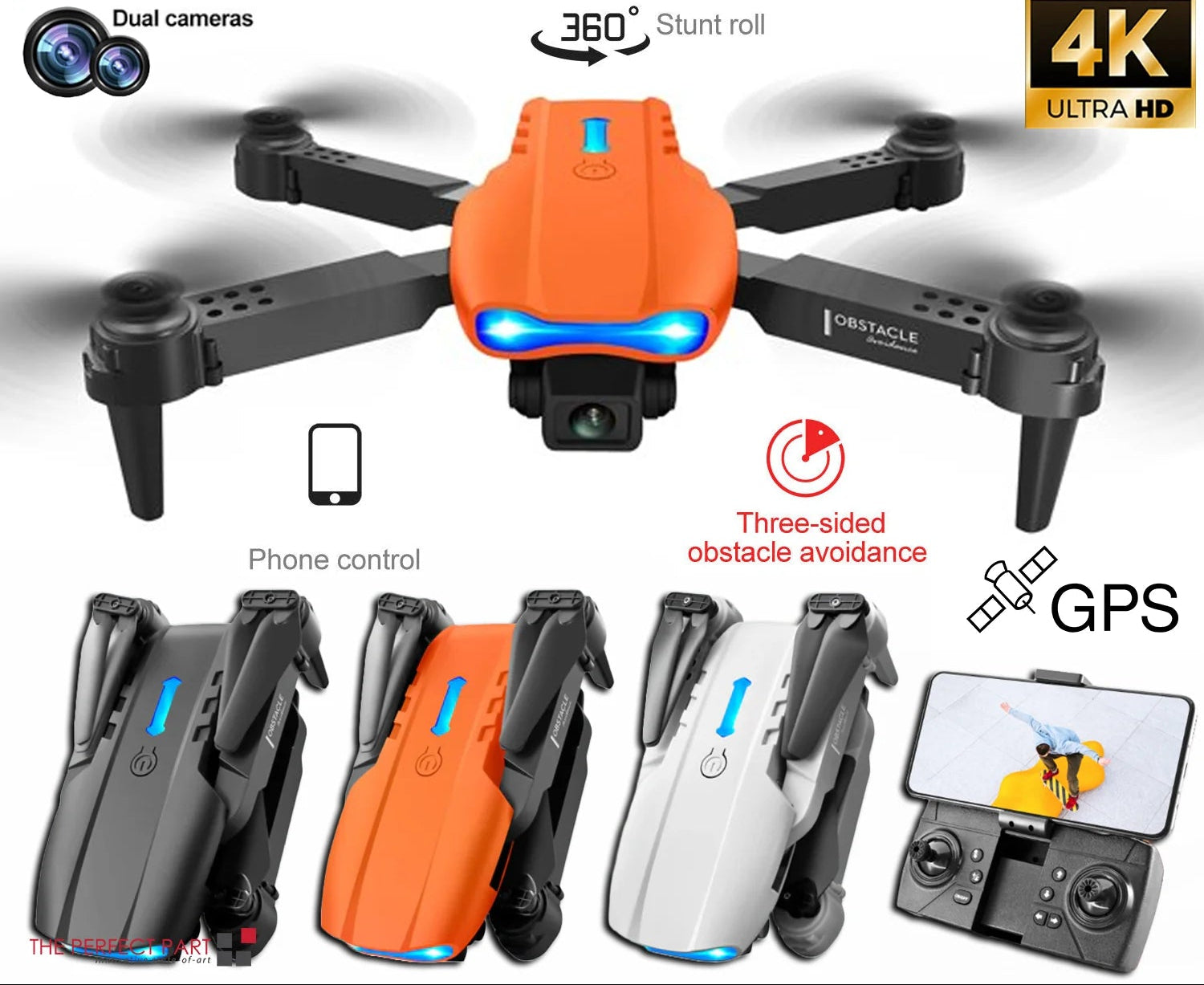 Drone X Pro with HD Dual Camera - Wifi, FPV, Foldable RC
