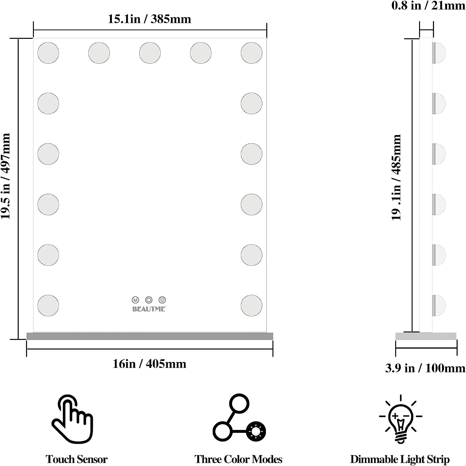 Lighted Vanity Mirror with Touch Control