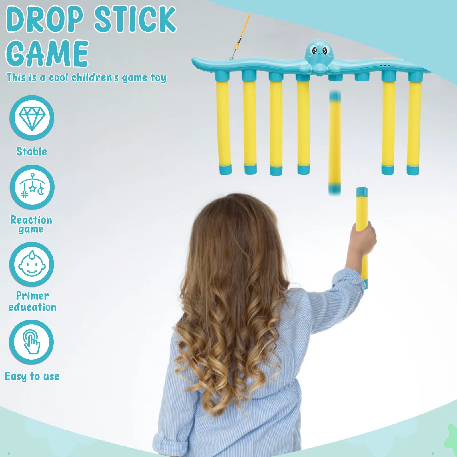 Challenge Falling Sticks Game - Stick Catching Toy, Training Reaction