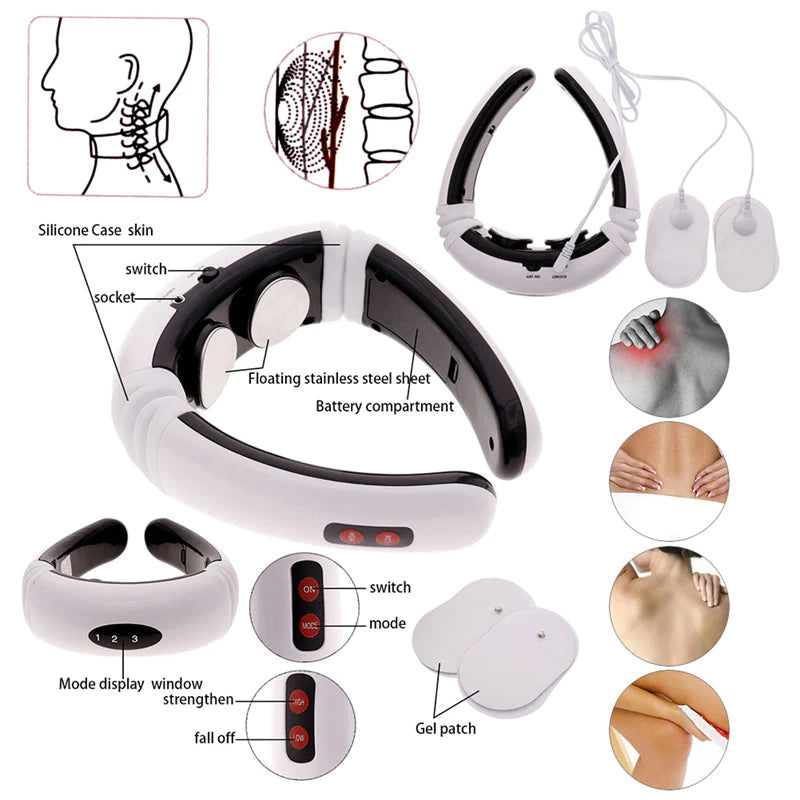 Electric Cervical Pulse Neck Massager - Muscle Relax, Massage Magnetic Therapy