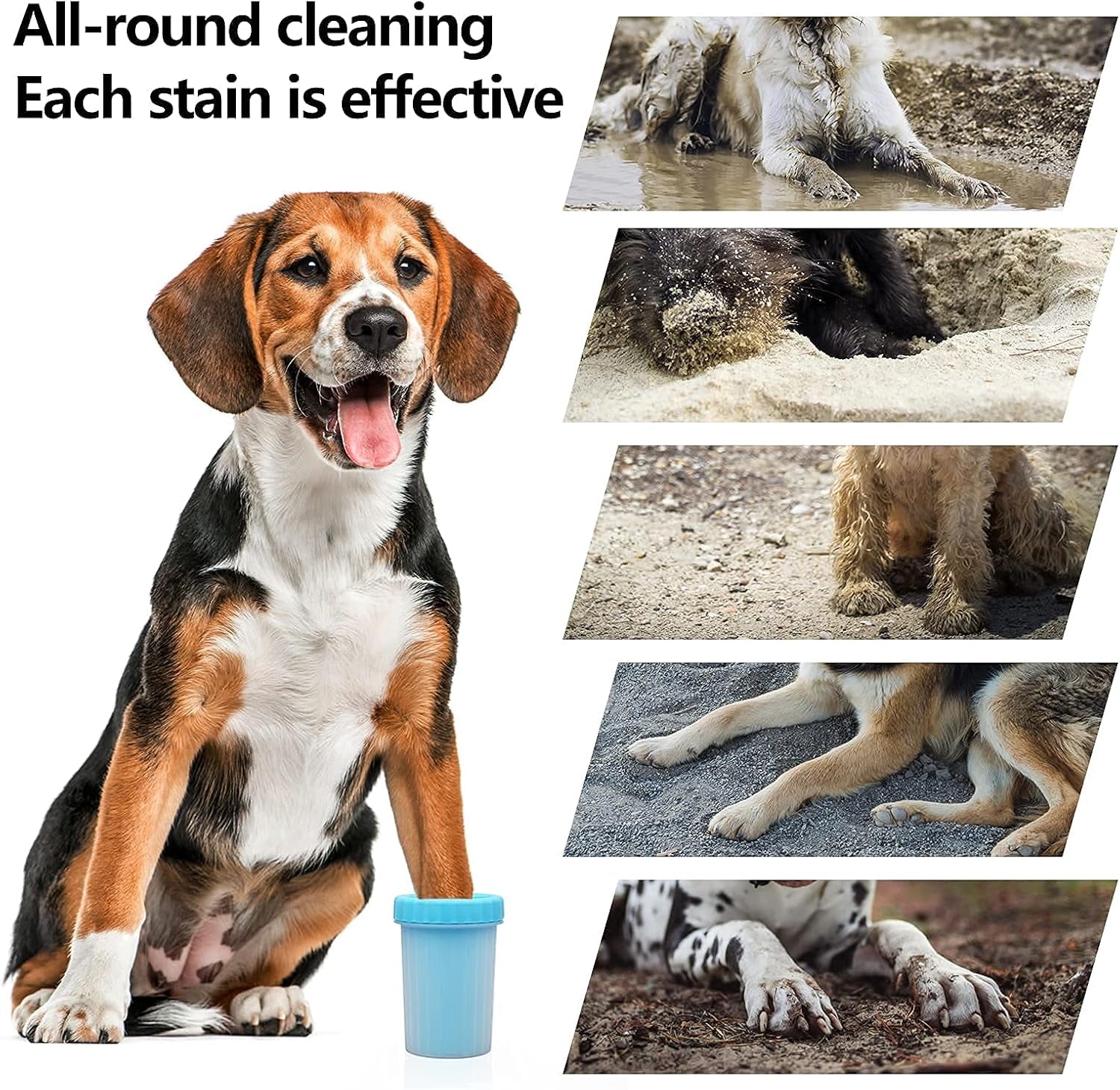 Dog Paw Cleaner with Pet Nail Clippers - Portable Self-Cleaning Washer Cup