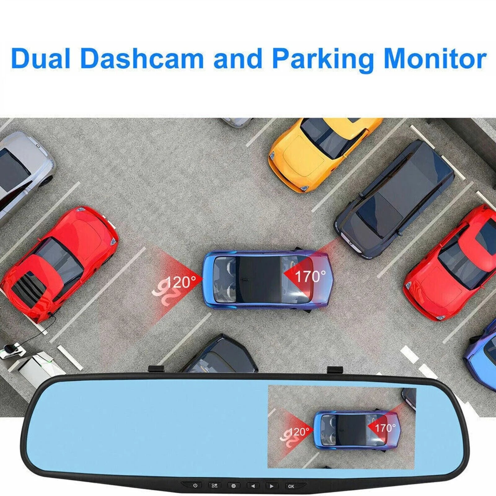 1080P HD Rearview DVR Dual Dash Camera - Front & Rear Video Recorder