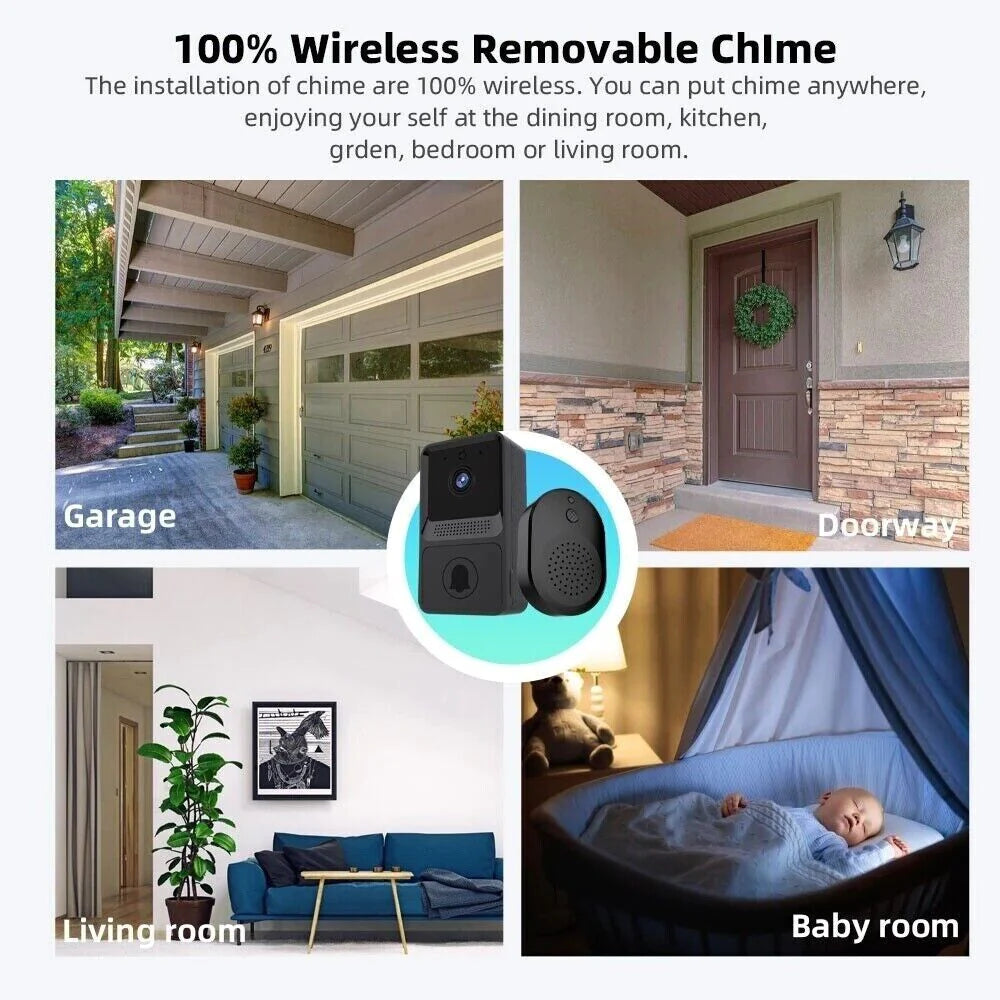 Smart Wireless Wifi Doorbell, Intercom with Video Camera 