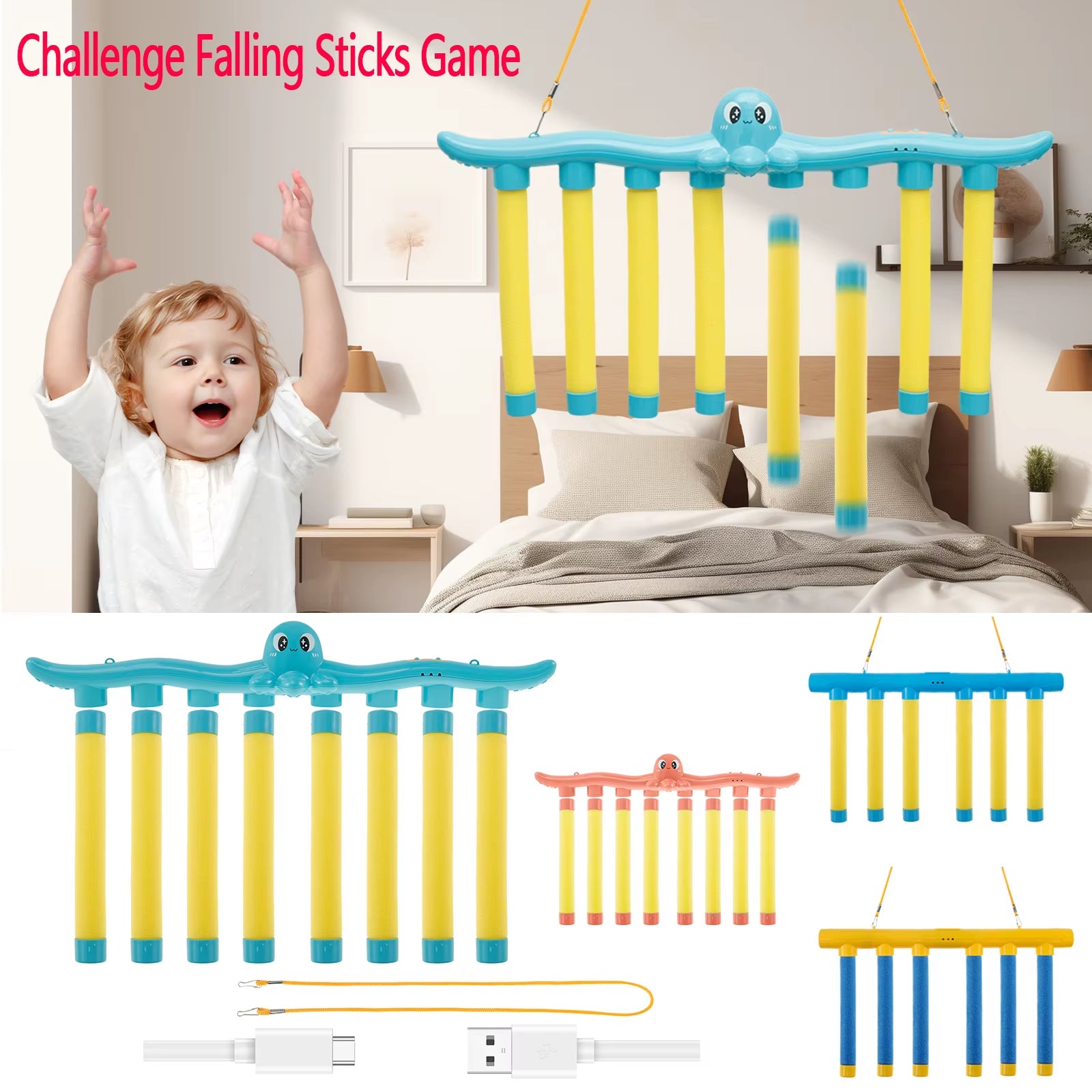 Challenge Falling Sticks Game - Stick Catching Toy, Training Reaction