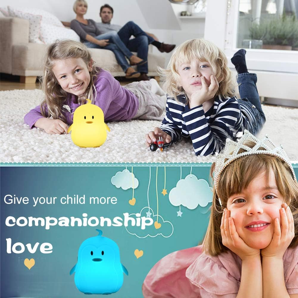 Adorable Penguin Silicone Night Light for Kids 