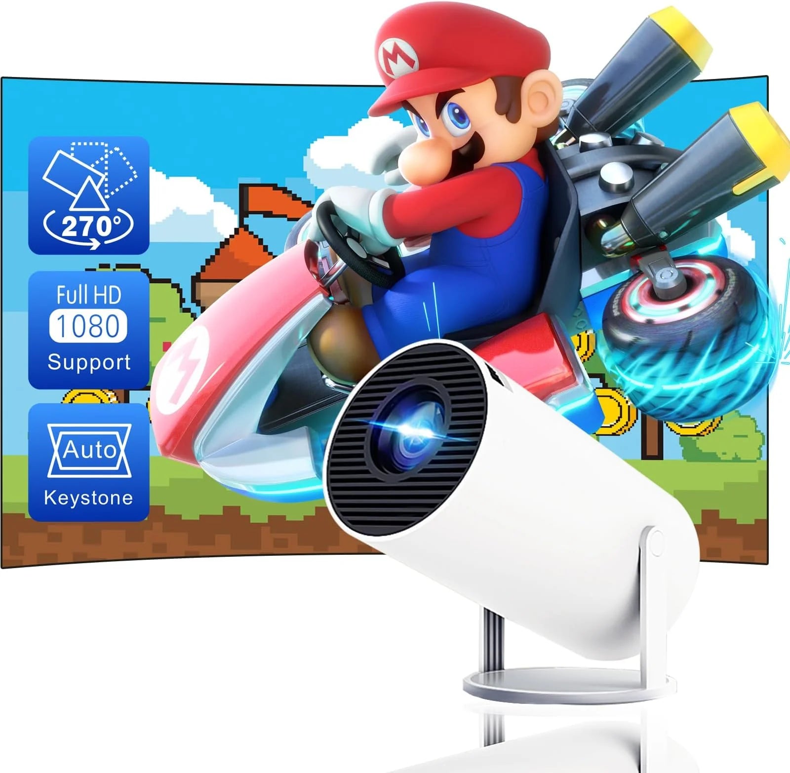 Mini Portable Projector - 4K & 1080P Support