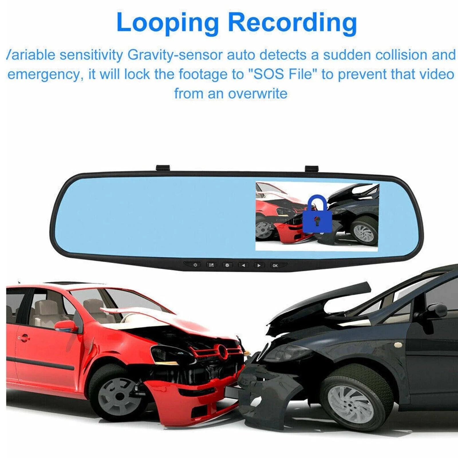 1080P HD Rearview DVR Dual Dash Camera - Front & Rear Video Recorder
