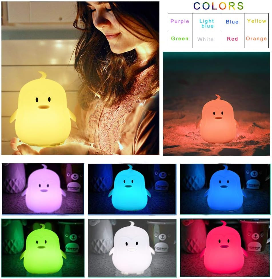 Adorable Penguin Silicone Night Light for Kids 