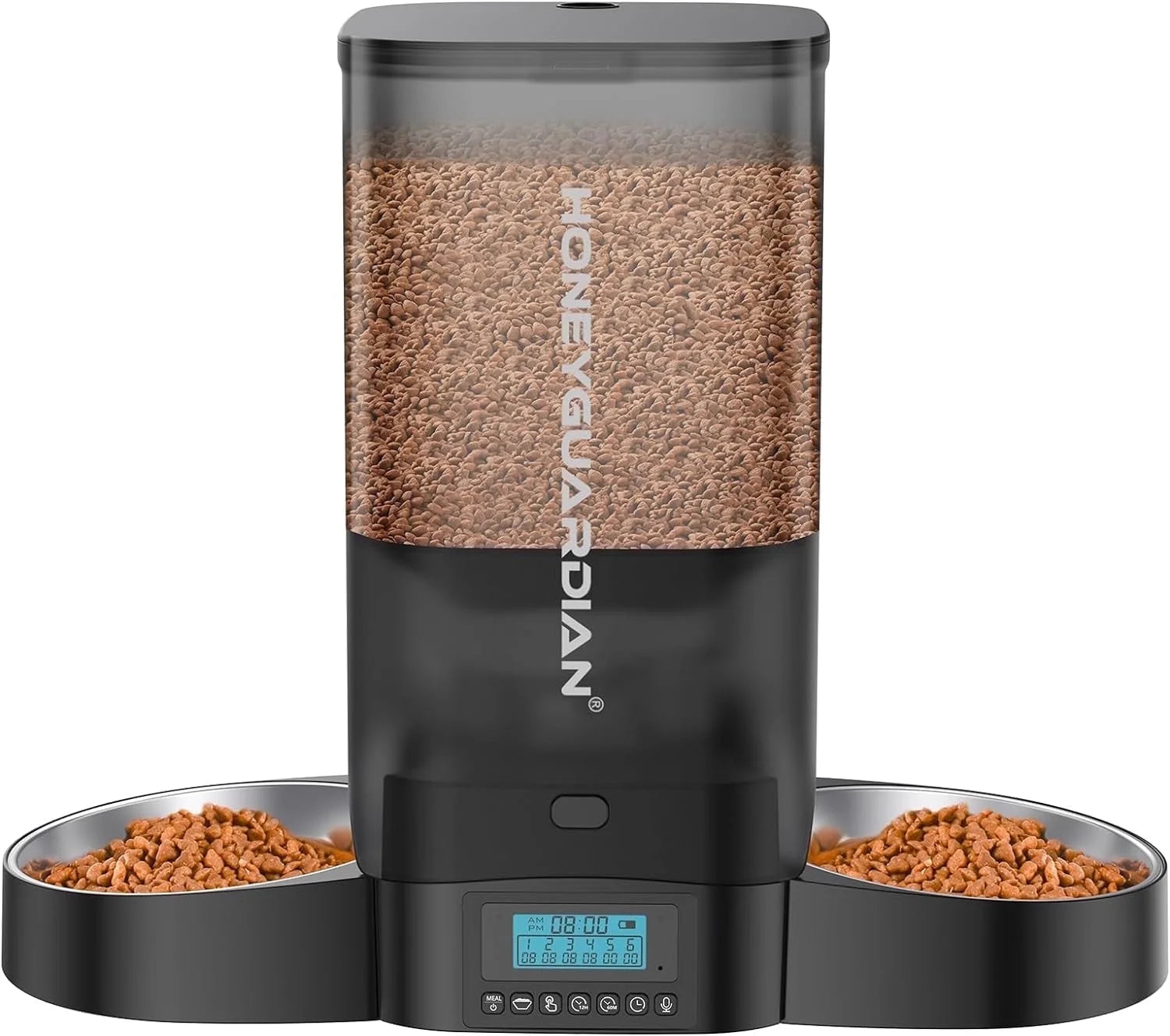 5 L Automatic Cat Feeder with Stainless Steel Bowl and Desiccant Bag